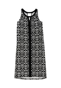 Платье из джерси с орнаментальным принтом и вырезами Sheego, черный