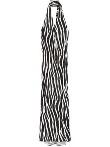 Платье макси с зебровым принтом Parlor, черный