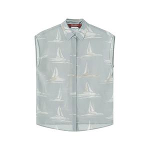 MaxMara Studio Gaetana Collection рубашка женская blue gray
