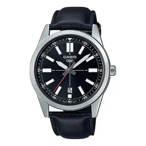 Часы Casio Dress Pointer Display Analog Watch 'Black Silver White', черный