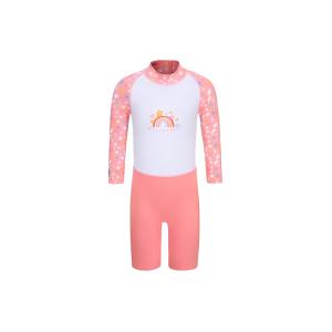 Детский купальник Коралловый розовый/Белоснежный/Личи розовый Детский DECATHLON