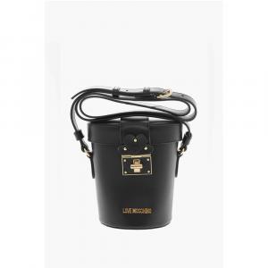 Кожаная сумка-ведро LOVE с поворотным замком Moschino, черный