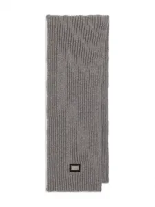 Шарф в рубчик с логотипом Dolce & Gabbana Kids, серый
