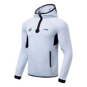 Спортивный топ Li-Ning Basketball Series Hooded Long Sleeve Top 'White Black' AWDT079-2, белый