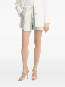 Короткие шорты с фестончатым краем в полоску Forte Forte, нейтральный