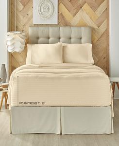 Комплект постельного белья Royal Fit, 300 нитей на дюйм, 100% хлопок, 4 предмета, размер King J Queen New York, Ivory