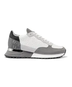 Серые перфорированные кроссовки с серебристыми вставками Mallet London, серый