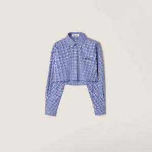 Рубашка в клетку MIU MIU, сапфирово-синий