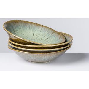 Верхушка суповой тарелки Берег реки с реактивной глазурью, необычный, визуальный градиент цвета, Ø 21 см Gipfelstück, синий/бирюзовый/коричневый