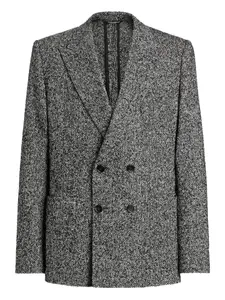 Двубортный пиджак с узором в елочку DOLCE & GABBANA, серый