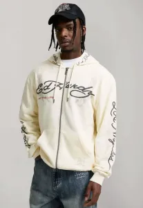 Расслабляющая толстовка на молнии с татуировкой «искусство для жизни» Ed Hardy, Ecru