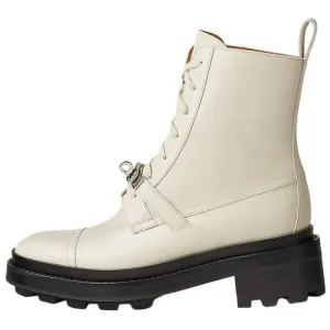 HERMES Ботильоны Funk 5 см женские белые