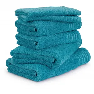 Комплект полотенец Möve «New Classic», (набор, 6 шт., 2x гостевое полотенце 30/50 см-2x полотенце 50/100 см-2x банное полотенце 67/140 см), набор из 6 шт., 100% хлопок, цвет lagoon
