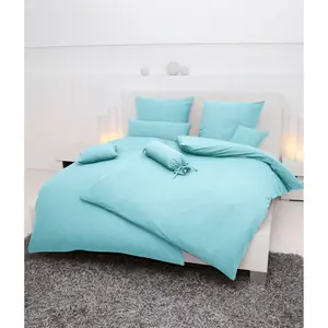 Постельное белье Janine «PIANO 0125», из мягкого хлопка, из 100 % хлопка, с застежкой-молнией, легкое в уходе, тонкая нить, не гладить, регулирует температуру, сертифицировано MADE IN GREEN, цвет kristallblau