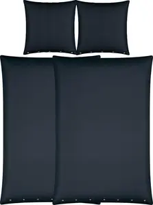 Комплект постельного белья Value Pack Deggendorf, 4 предмета, темно-серый, 2 шт. 135x200 см + 2 шт. 80x80 см Erwin Müller