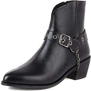 Женские ботильоны MRKEWUNEY с острым носком и каблуком-блоком в стиле Челси, 85 Black