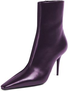 Женские ботильоны Maiyang с закрытым заостренным носком, боковой молнией, стильные на высоком каблуке-стилетто, повседневные, короткие, размеры 4-16 US, Dark Purple
