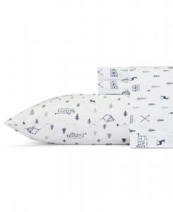 Комплект постельного белья из 100% хлопкового перкаля с принтом, размер King Eddie Bauer, Camp