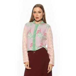 Женский кардиган с воротником и длинными рукавами Alexia Admor, Pink Multi