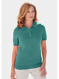 Свитер-поло с короткими рукавами, вязаный свитер с аккуратным воротником из эвкалипта. GOLDNER