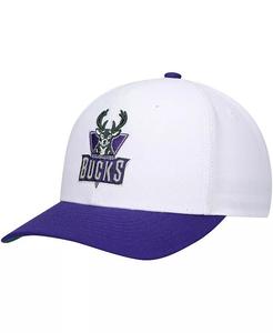 Мужская белая, фиолетовая бейсболка Milwaukee Bucks Hardwood Classics Core 2-Tone 2.0 Pro Snapback Mitchell & Ness