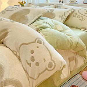 Disney Комплект постельного белья 200x230 см, простыня, цвет зеленый с медвежатами