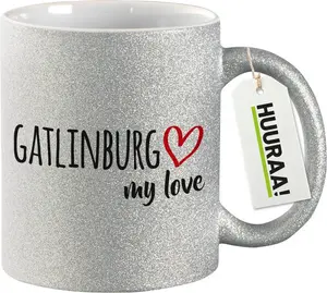Кружка Huuraa Glitter Mug Gatlinburg my love Gift 330ml Silver Gatlinburg Present Hellweg Druckerei