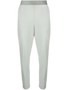 Зауженные брюки с контрастным поясом Le Tricot Perugia, зеленый