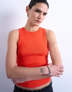 Оранжевый жилет в рубчик Topshop