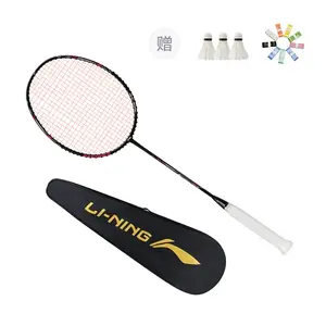 LINING Thunderbolt Cannonball ракетка для бадминтона full carbon, наступательная, жесткая головка, начальный уровень, унисекс, одиночная ручка, black