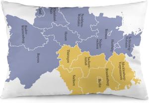 MaSiledy Чехол для подушки с картой Германии и Европы, двусторонняя печать, застежка-молния, прямоугольный Pattern-11