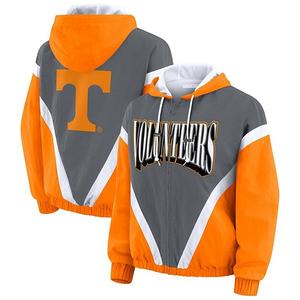 Женская толстовка-ветровка Tennessee Orange/Gray Tennessee Volunteers с молнией и цветными блоками Wear By Erin Andrews