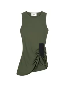 Майка на лямках с отделкой лентой Coperni, зеленый