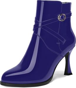 Женские вечерние ботильоны MOVINSTEPS с блестящей пряжкой, застежкой на щиколотке, круглым носком, сексуальными туфлями-лодочками на шпильке, высота каблука 3,3 дюйма