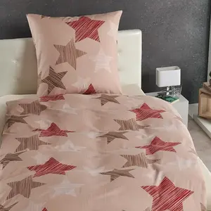 Комплект постельного белья Dream Sleep Flannel Stars Beige 200x220 см + 2 шт. 80x80 см Traumschlaf