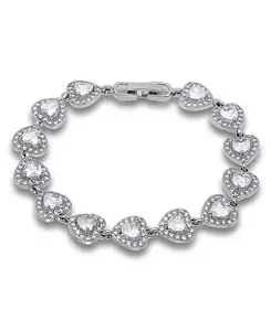 Браслет с сердечком из кубического циркония Macy'S, silver
