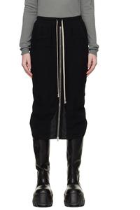 Короткая юбка-миди с застежкой-молнией в стиле «Храм» Rick Owens, черный