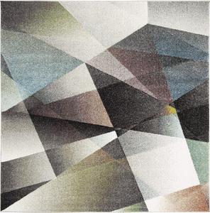 Ковер SAFAVIEH, 122 x 122 см, Porcello Collection, Grey & Multi, современный абстрактный дизайн, без линьки и простой в уходе, идеален для помещений с высокой проходимостью в гостиной, спальне (PRL6939B)