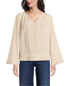 Женская блузка Поэт из вуали с завязками на шее Lands' End, Dried bamboo
