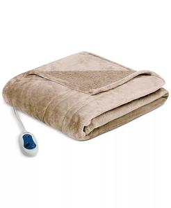 Двусторонний плюшевый плед Microlight Electric в берберском стиле, 60 x 70 дюймов Beautyrest, бежевый