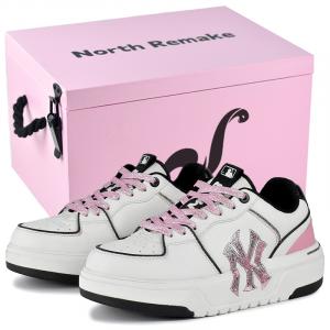 MLB Кроссовки для скейтбординга Chunky Liner с нескользящей подошвой, унисекс, белые, розовые