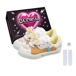 Boldi Kuki Женские низкие скейтерские кеды желтые с аксессуарами (эксклюзивная коробка+носки), цвет Yellow with Accessories (Exclusive Box+Socks)