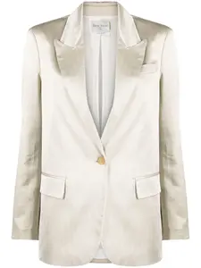 Однобортный атласный блейзер Forte Forte, нейтральный