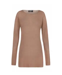 Вязаный топ с круглым вырезом Cortana, бежевый