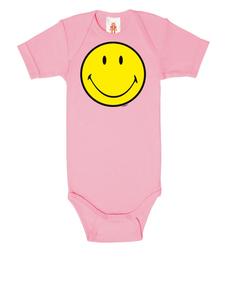 Logoshirt Детский боди с оригинальным рисунком смайлика, розовый