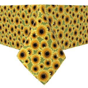 Прямоугольная скатерть, 100% хлопок, 60х84 дюйма, букет подсолнухов.