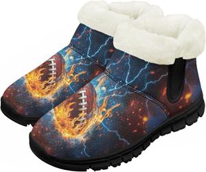 Мальчики Девочки Зимние теплые ботинки Нескользящие легкие уличные ботинки для ходьбы в холодную погоду Chririnla, Lightning Football