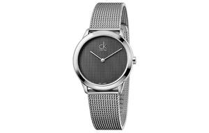 Calvin Klein Часы Minimal Collection Wrist Watch Quartz Movement Stainless Steel Strap Black Dial Women's Watch, Black Dial