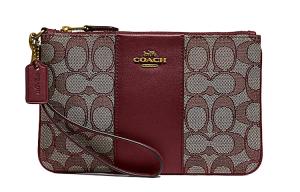 COACH Кожаный клатч на запястье с канвасом