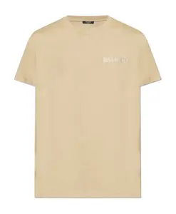 Футболка с напечатанным логотипом Balmain, бежевый